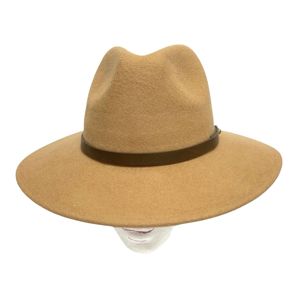 Free People 100% Wool Hat One Size Fedora Boho Festival Western Neutrals Minimal